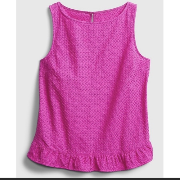 Gap sleeveless ruffle hem top pink- magenta - Picture 3 of 13